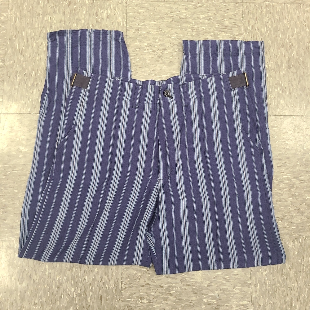 Nicholas Daley 70s Stripe Trouser Irish Linen Waxed Cotton Blend